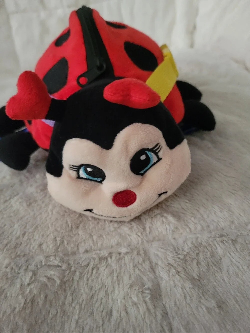 Becly Ladybug Stuffed Animal Buckles And Zipper  Toy - Red, Black Multicor